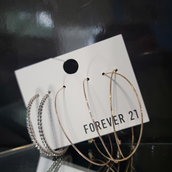 Forever 21 | Gold | Hoops | 3 Pairs | Earrings - Picture 1 of 2